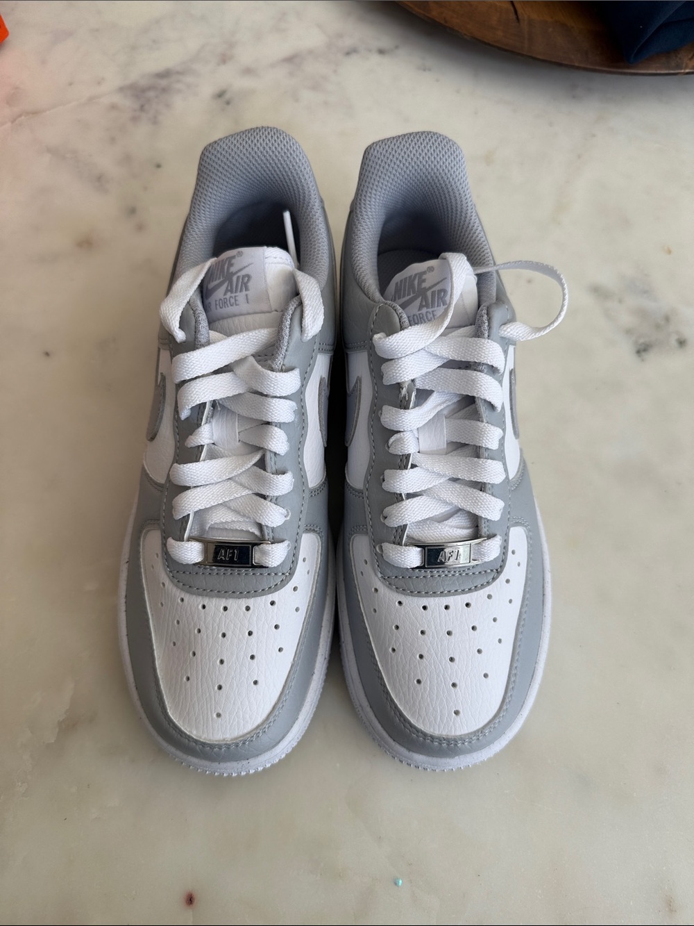 Nike Women’s Air Force 1 Low-Top Sneakers - White & Light Gray New in Box